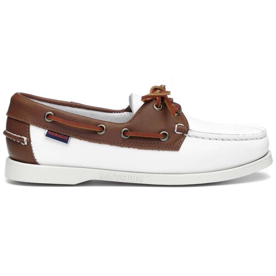 Sebago De Docksides Portland Damen-weiß & Braun - Sebago Schuhe